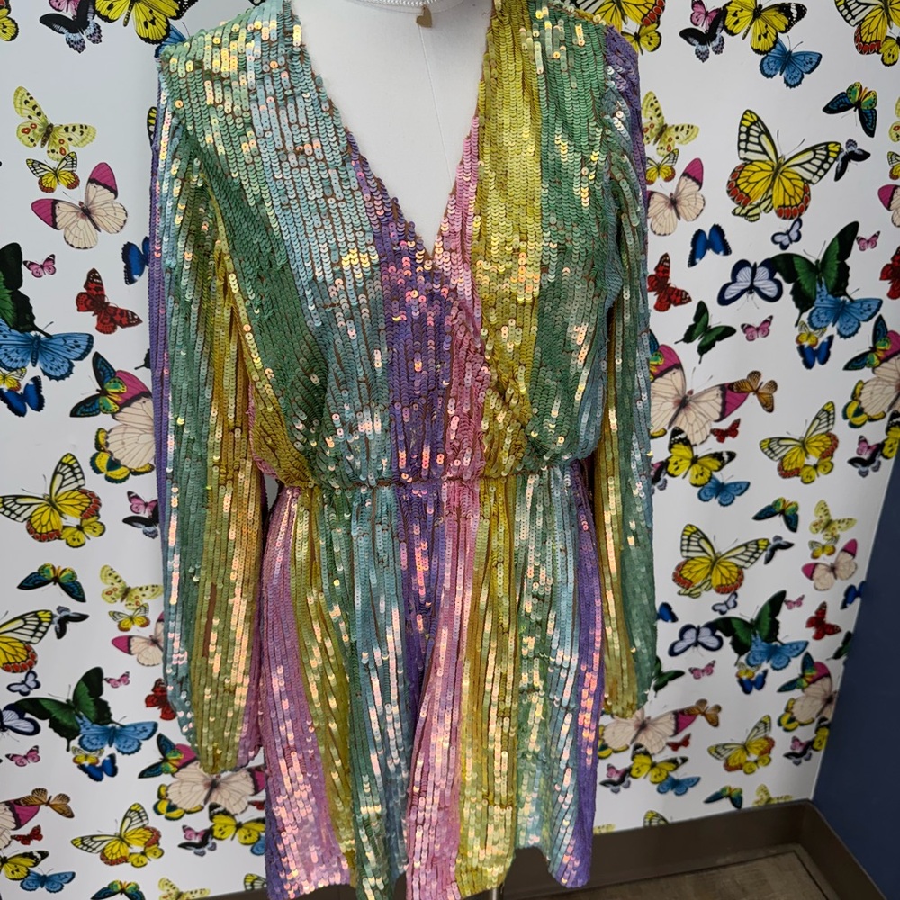 Show Me Your MuMu Multicolor Sequin Mini Dress